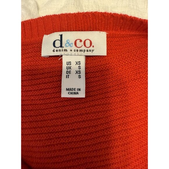 Denim &‎ Co V Neck Sweater Tunic with Pockets Red - Picture 5 of 6